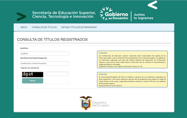 consulta de titulos senescyt