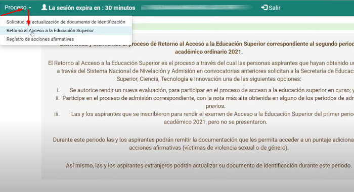 retorno al acceso a la educacion superior