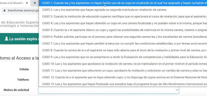 retorno al acceso a la educacion superior